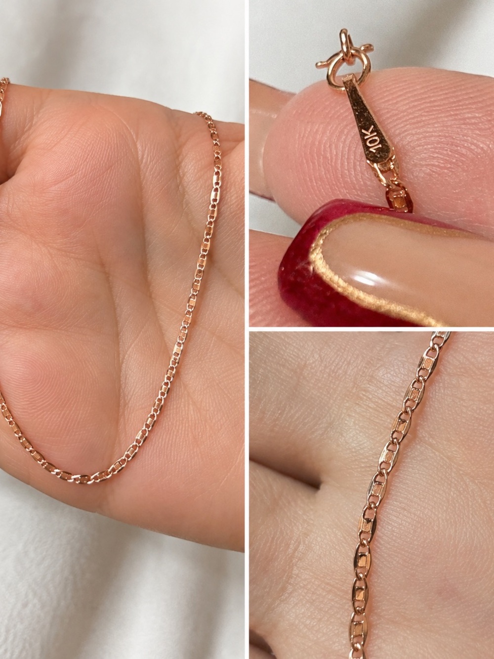 Second hand 🖐️ 10K Rose Gold Figaro Chain Necklace - Rose Gold Tone 18 inches